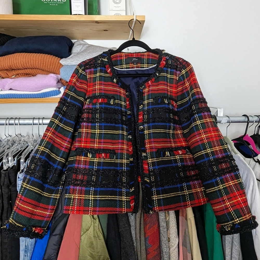 J. Crew Stewart Tartan Plaid Jacket Size 16